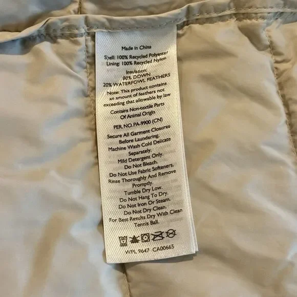 Eddie Bauer Down Puffer Vest Women’s 2XL Stratus Therm Print Zip Outdoor Ecru - Picture 7 of 9